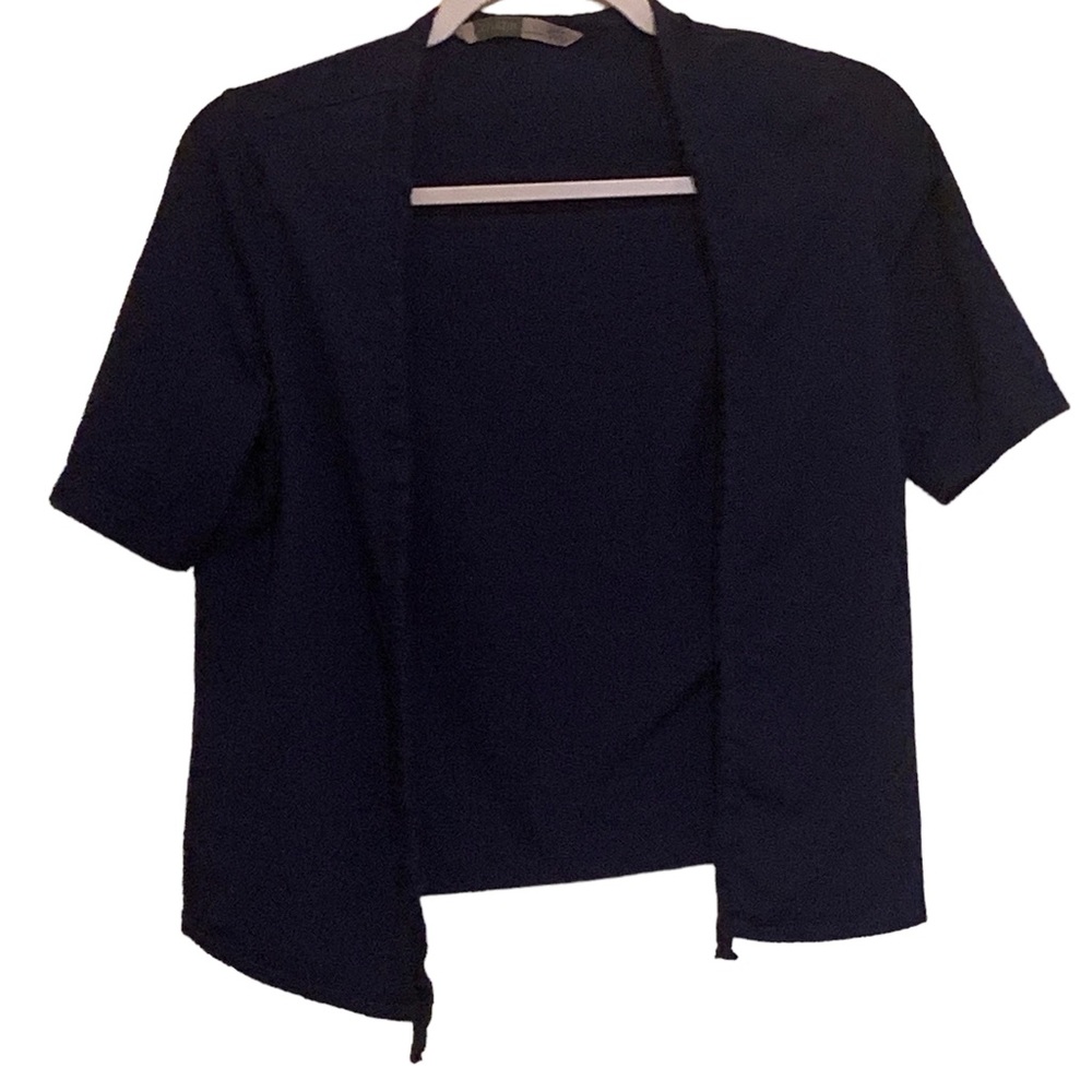 Athleta Womens Size S Small Wrap Jacket Cover Up Large Blue Open Cardigan Shrug